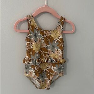 Rylee + Cru Floral Swimsuit with Ruffles